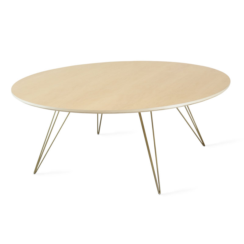 Table basse Williams, H 18 po x L 46 po x l 46 po, Or cuivré, Érable