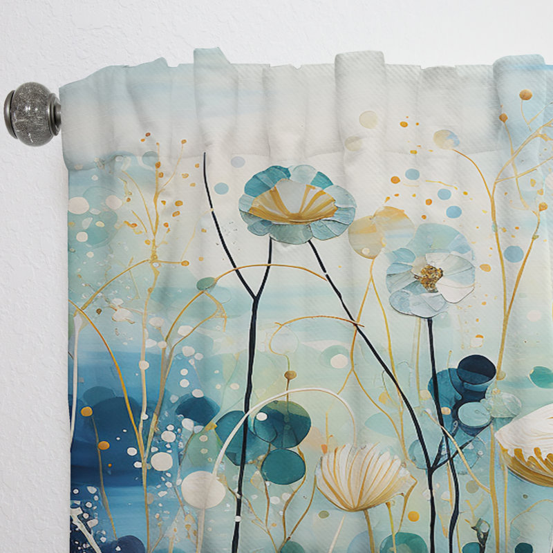 Lavida - Blue Tranquil Gardens III - Rideau Botanicals - Velours obscurcissant - 1 panneau, L 52 po x L 95 po