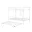 Full Over Full Metal Bunk Bed with Trundle, Chrome Finish, Space-Saving Design for Kids and Teens-1671570750