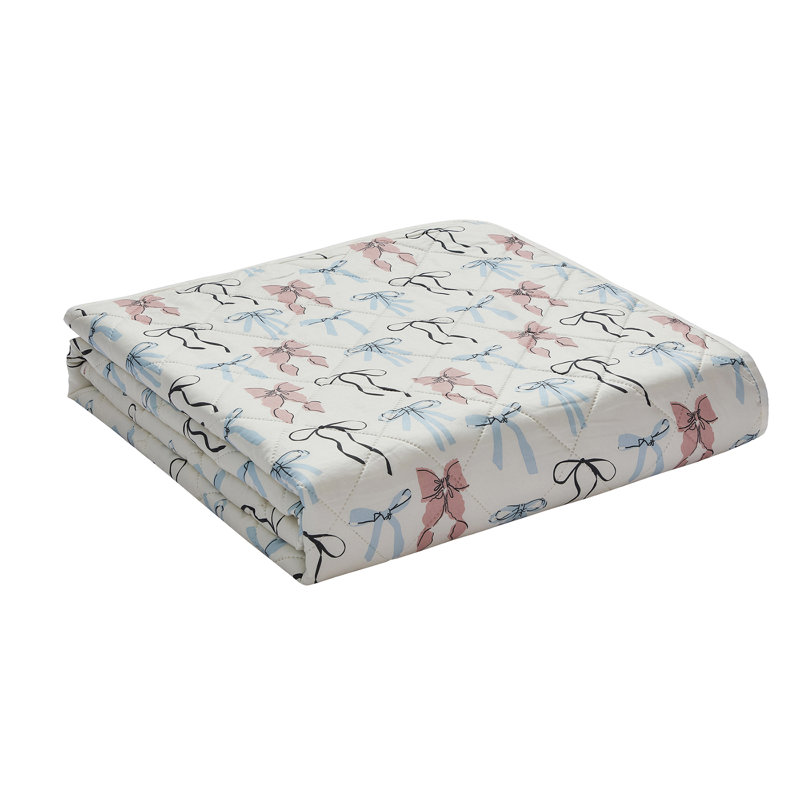 VCNY Home Multi Ribbon Pinsonic Quilt Set, Queen Quilt + 2 Standard Shams