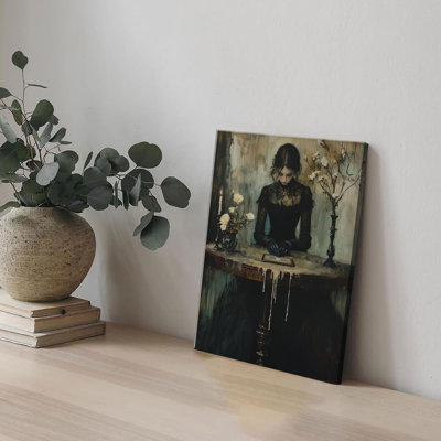 Art mural sur toile sombre Académie gothique victorienne femme peinture photo décoration murale Moody occulte esthétique botanique affiche impression pour galerie salon chambre décoration de la maison