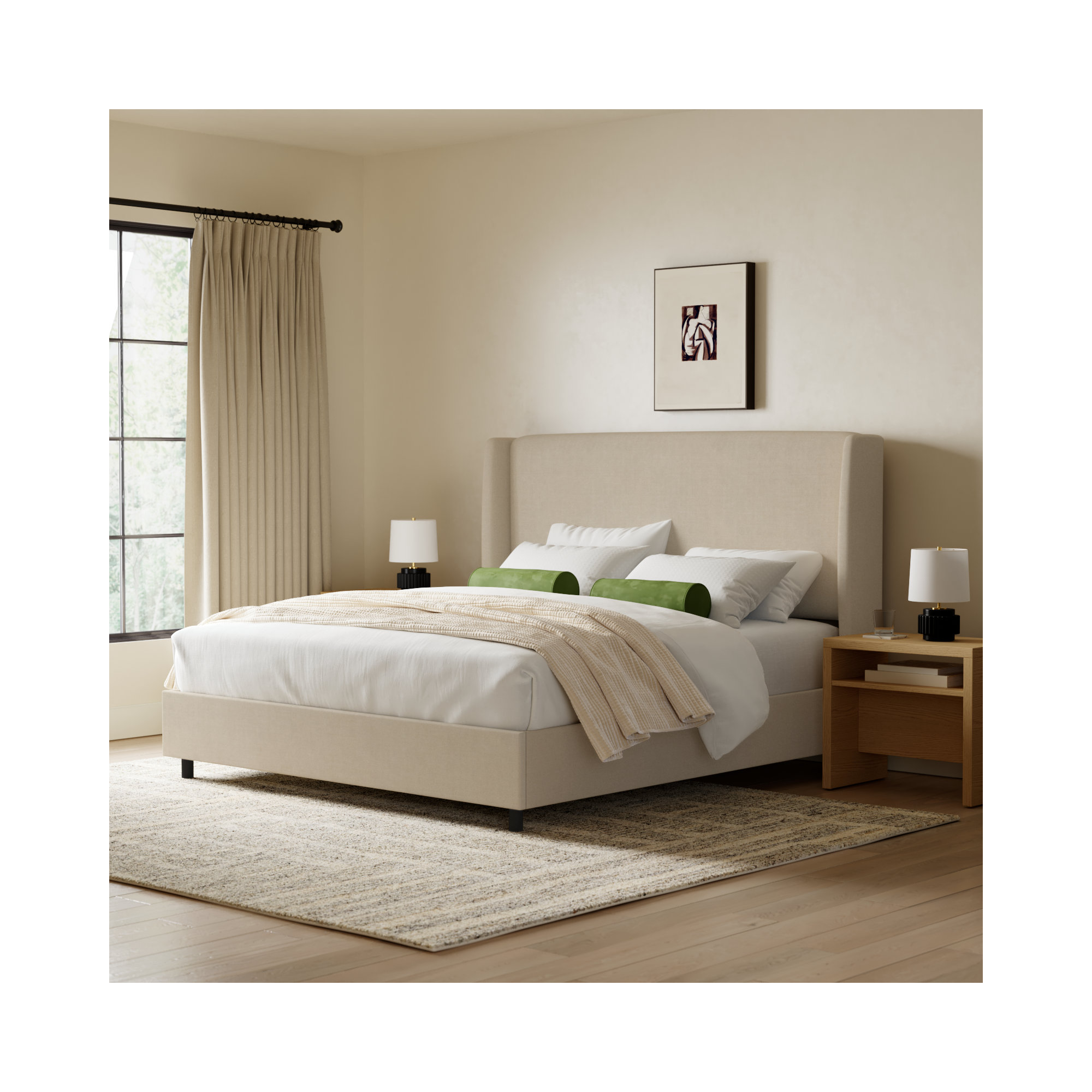 Tilly Upholstered Bed, Classic Linen Linen, King