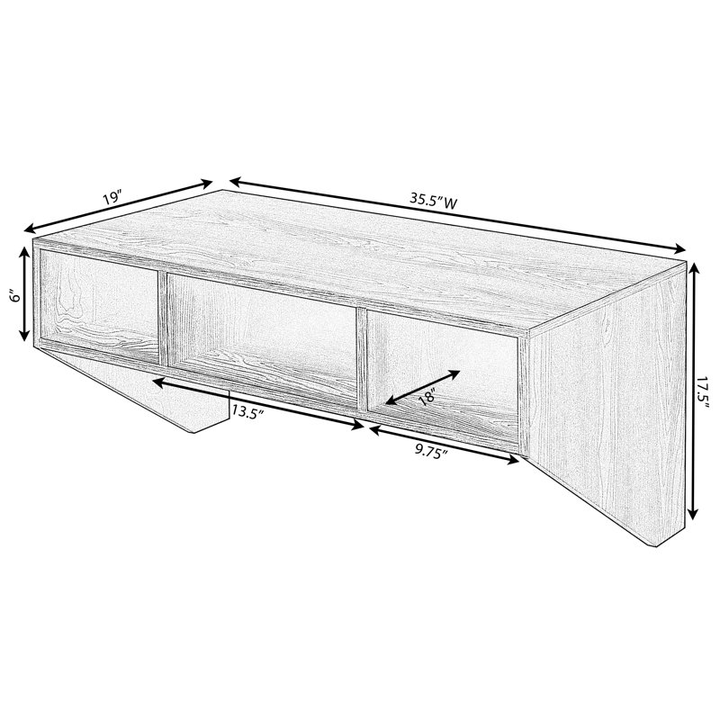Bureau d'ordinateur Basicwise avec tablettes de rangement Table d'ordinateur portable flottante Basic Office, Blanc
