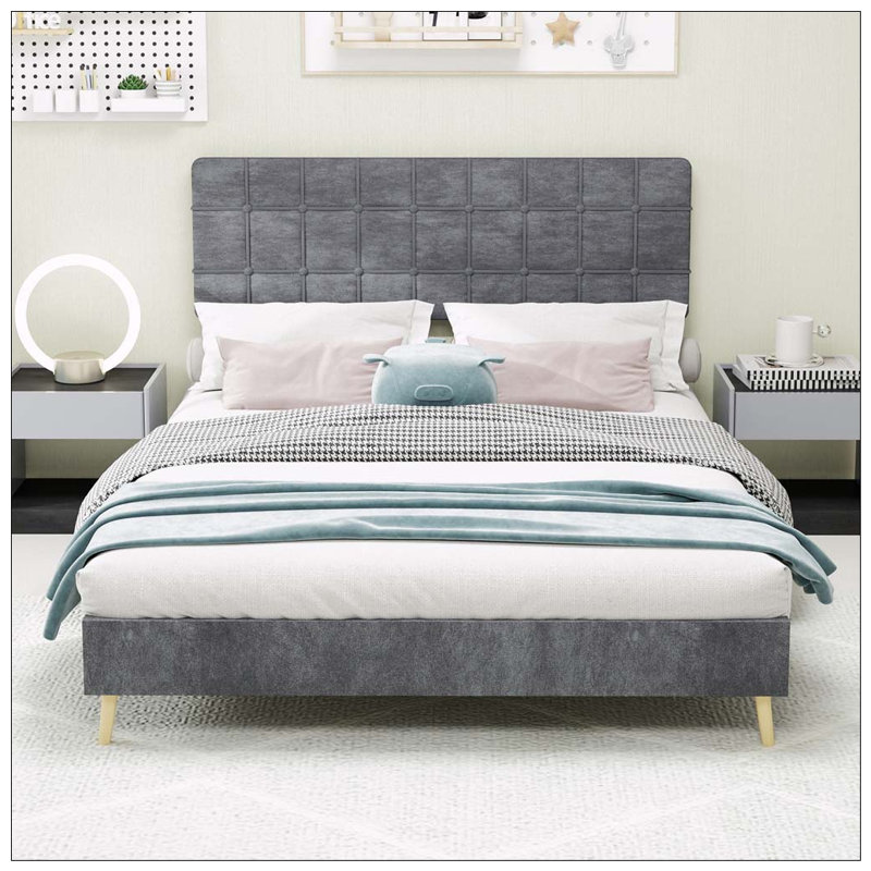 Cadre de lit moderne, Gris