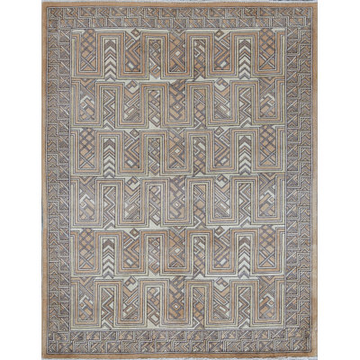 Hand-Knotted High-Quality Gray Area Rug