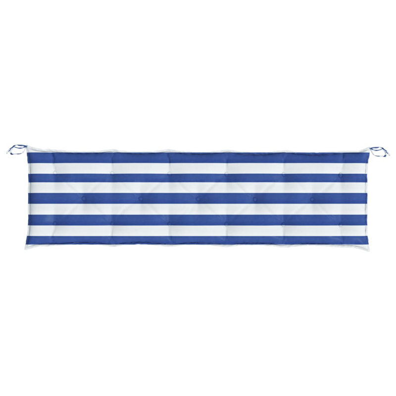 Coussin de banc en tissu Oxford, Bleu / blanc, H 2,8 po x l 19,7 po x P 19,7 po