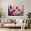 Art mural en métal beige botanique fuchsia-1744163688