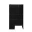 Buffet de cuisine moderne, hauteur 71,24 po, noir, 3 portes, tablettes réglables, compartiment pour micro-ondes et armoire de style style noir, hauteur, avec tablettes