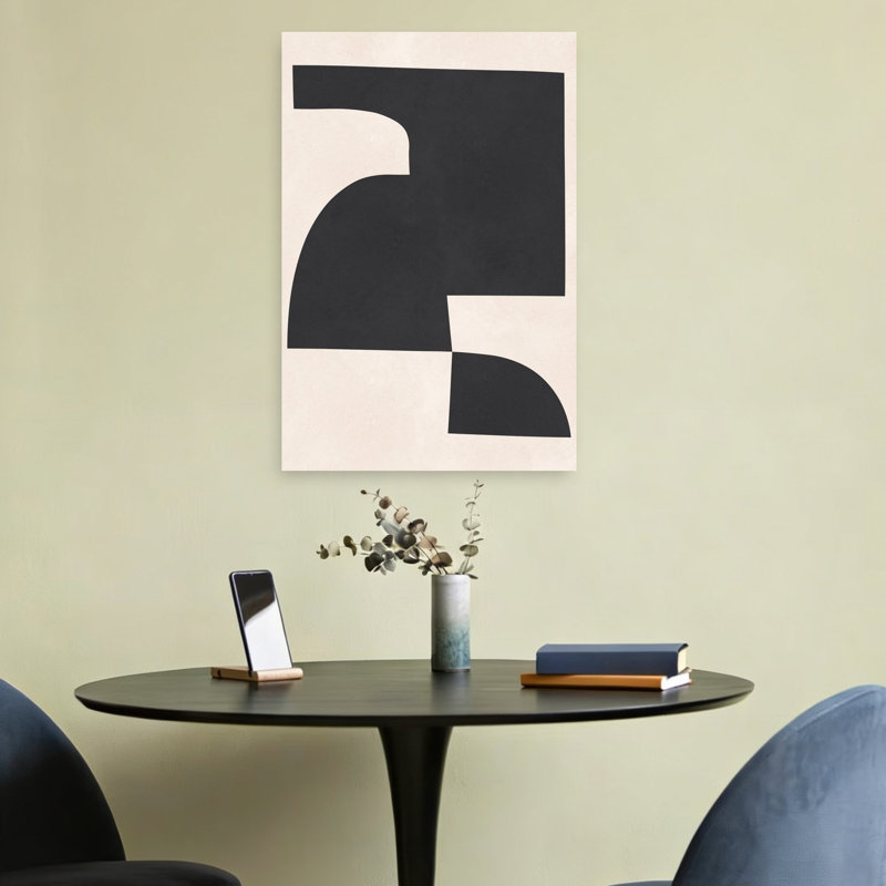 «Curved Organic Forms Abstract», reproduction d'art murale contemporaine, H 24 po x l 16 po