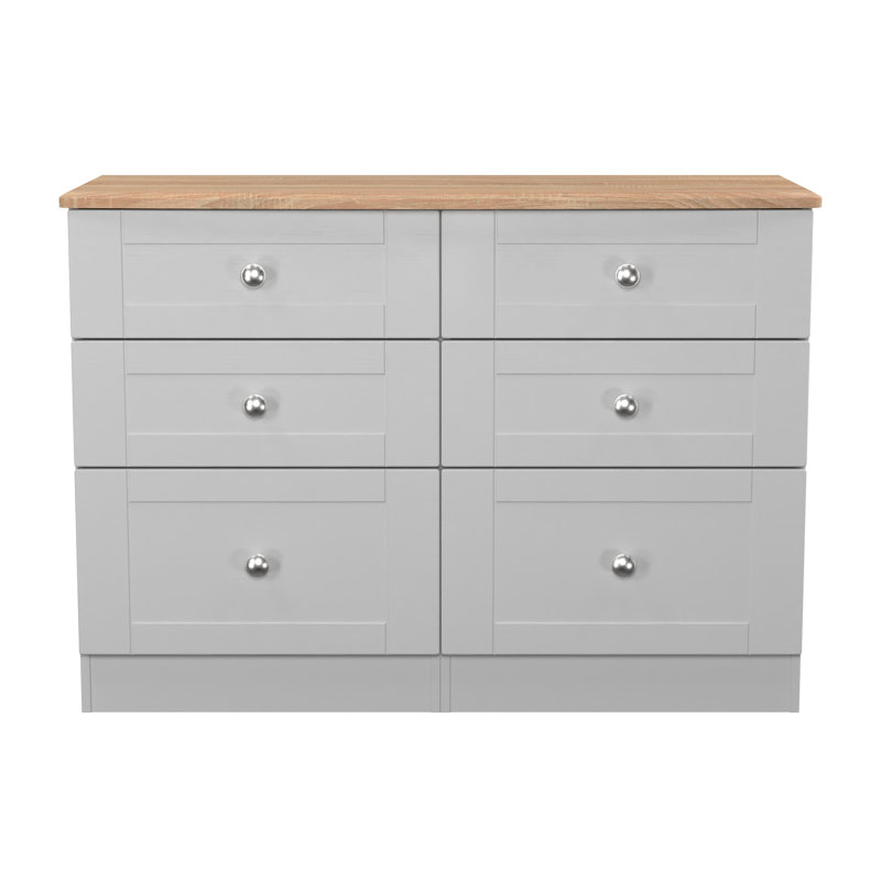 112 cm W Chest of 6 Drawers, Grey