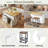 Farmhouse Kitchen Island With Drop Leaf, Storage Cabinet, Drawers, Door Shelves, Power Outlet And 2 Dining Stools