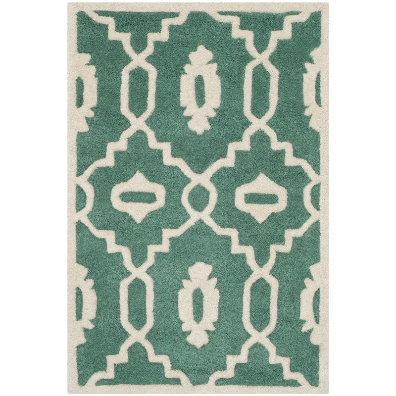 Carolene Hand Tufted Wool Geometric Rug, Rectangle 2' x 3'