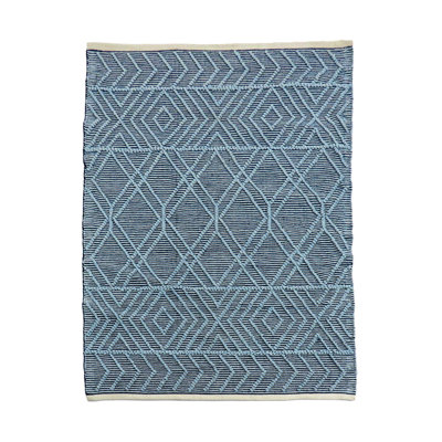 Tapis d'extérieur tissé à la main, bleu marine