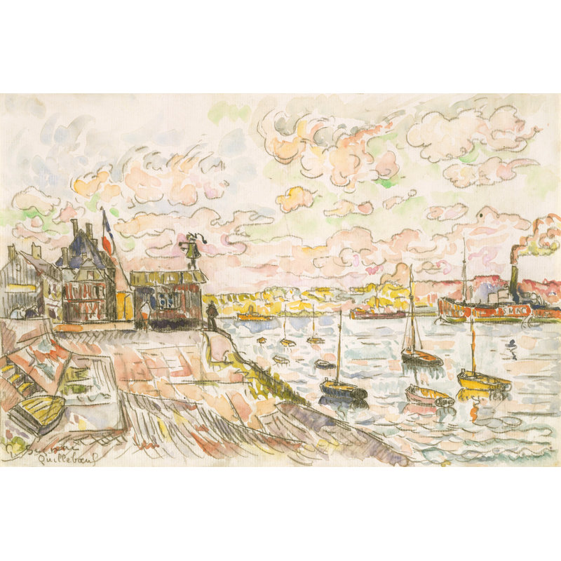 Quilleboeuf by Paul Signac - Wrapped Canvas Painting, 81cm H x 122cm W x 3.8cm D
