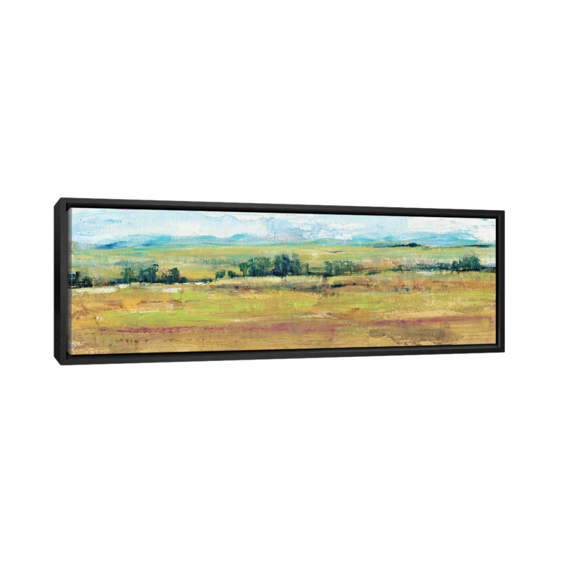 « distante treeline panel ii », reproduction sur toile, H 12 po x l 36 po x P 1,5 po, Toile avec cadre noir