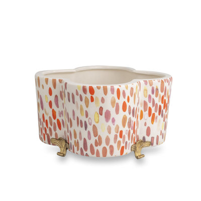 Scalamandre Berry Quatrefoil Planter