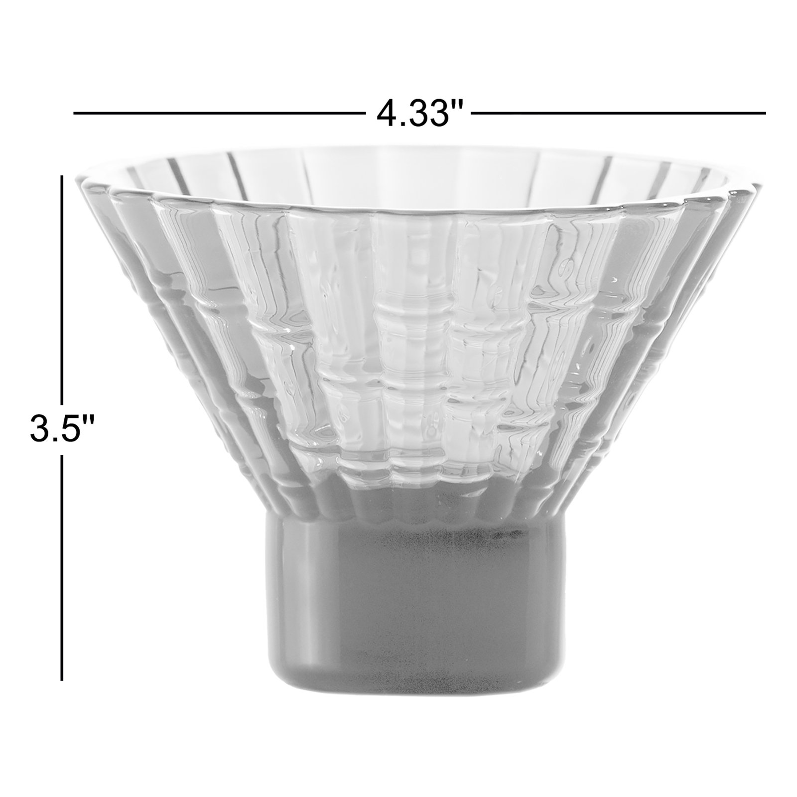 Fortessa Mahalo Stackable Glass, 8 Oz. Martini (Set of 4), Ginger Gold, Palm Green