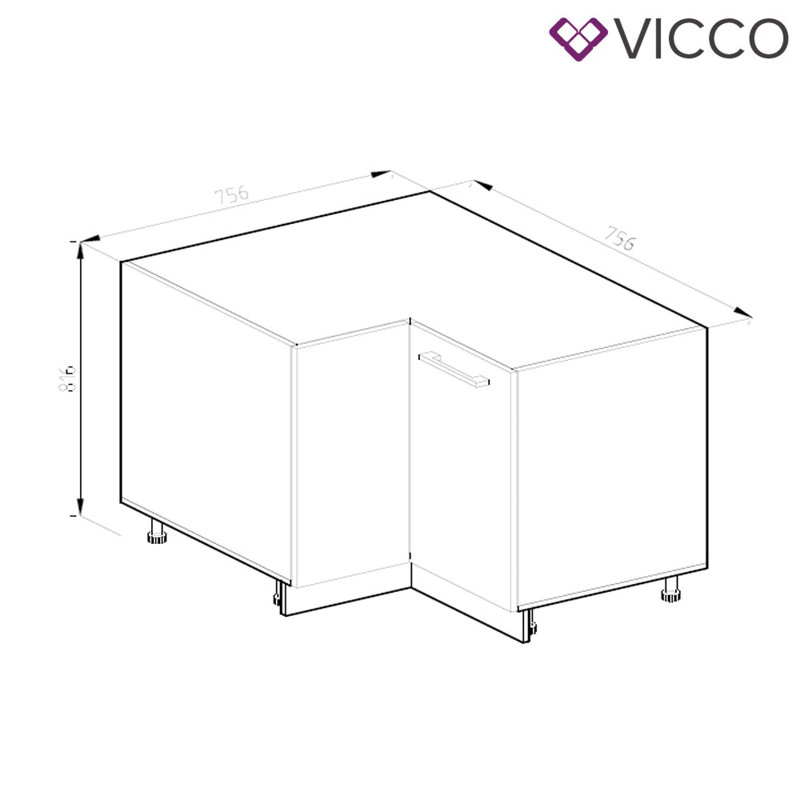 Merih Glossy Base Unit, Concrete