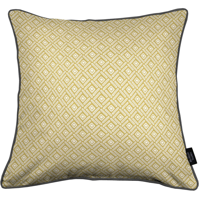 Hudepohl Geometric Square Cushion Cover, 43 x 43cm, Ochre