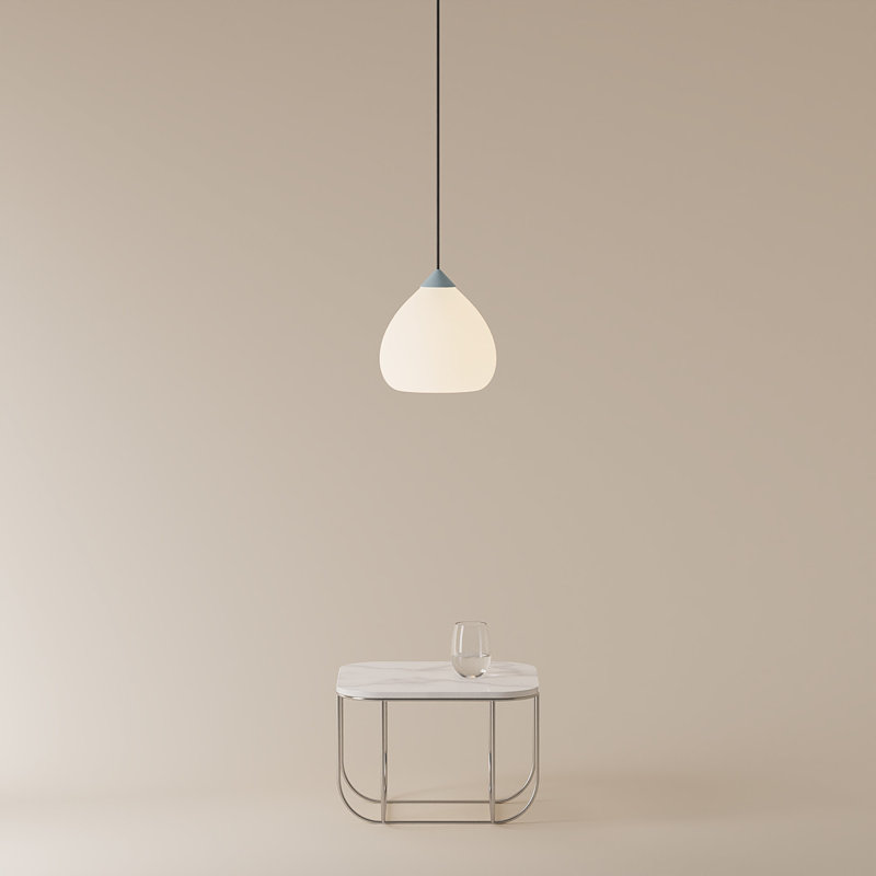 Gulp Pendant Light, 14.6" H x 9.45" W x 9.84" D, Black, Blossompink