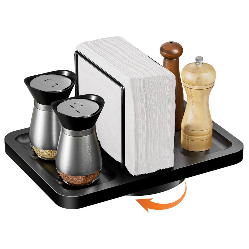 Rotating Napkin Holder for Table, Black