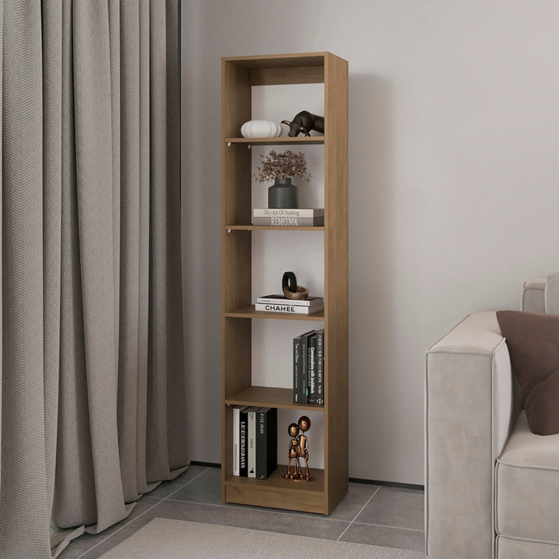 Verdi Bookcase Eco, 5 Shelves, Macadamia/White Manufactured Wood, (5 Shelves) 71.1"H x 11.8"W x 17.8"D