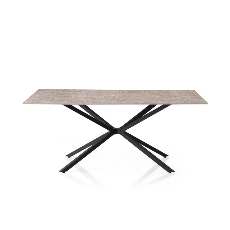 Ferro Beech Dining Table, Grey Stone