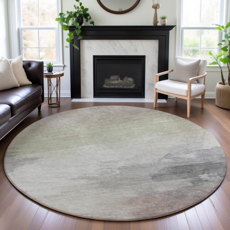 Premium Machine Washable Elize AMF1517 Modern Rug, Round 8'