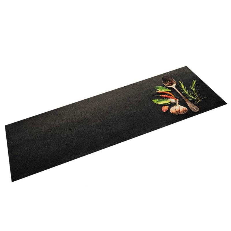 Miliano Water Resistant Kitchen Mat, 45 x 150 cm, Black And Green