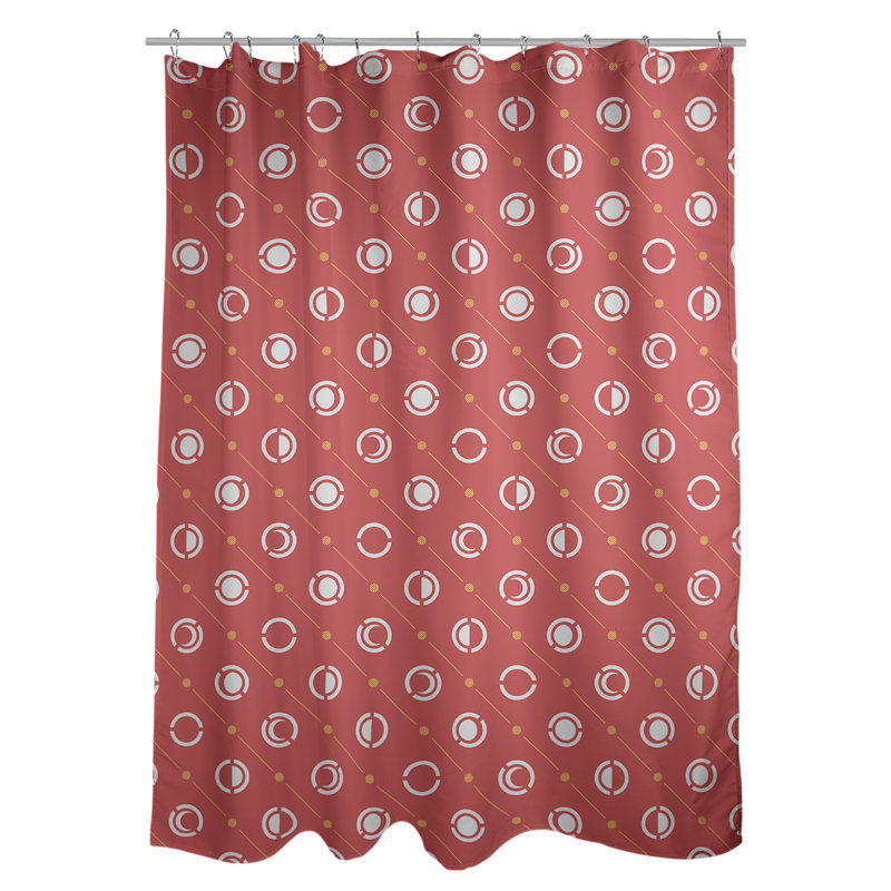 Rideau de douche à phases simples classic moon Noira Gothard, Rouge / Lime