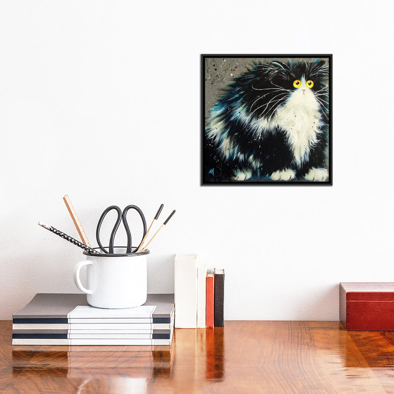 Bernard par Kim Haskins - reproduction sur toile tendue, Cadre noir, H 12 po x l 12 po x P 1,5 po