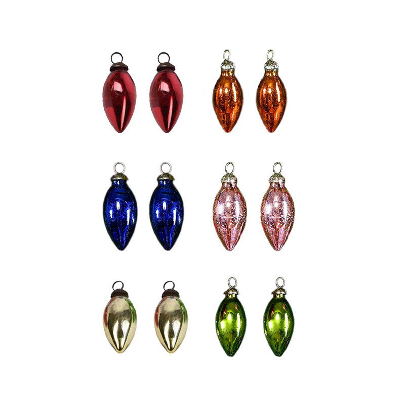 Ornement en forme de fleuron en mercure massif, Rouge / vert / bleu / orange / mauve