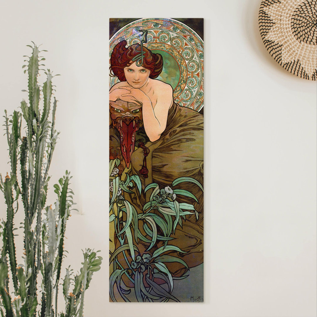 Leinwandbild Edelsteine - Smaragd von Alfons Mucha