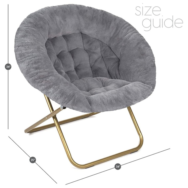 Donamarie Upholstered Accent Chair, Gray Faux Fur