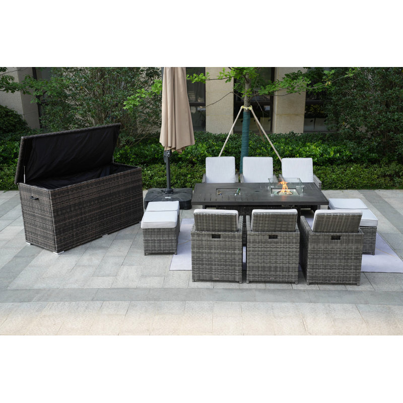 Aliaksey 10 - Person Patio Conversation Set with Cushions
