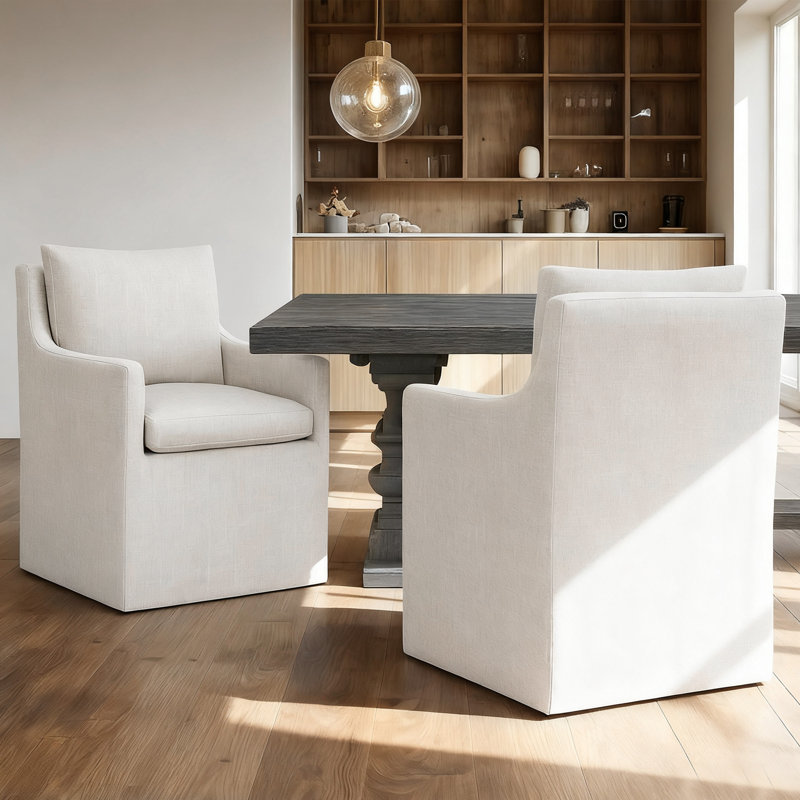 Shaune Upholstered Armchairs with Solid Wood Legs