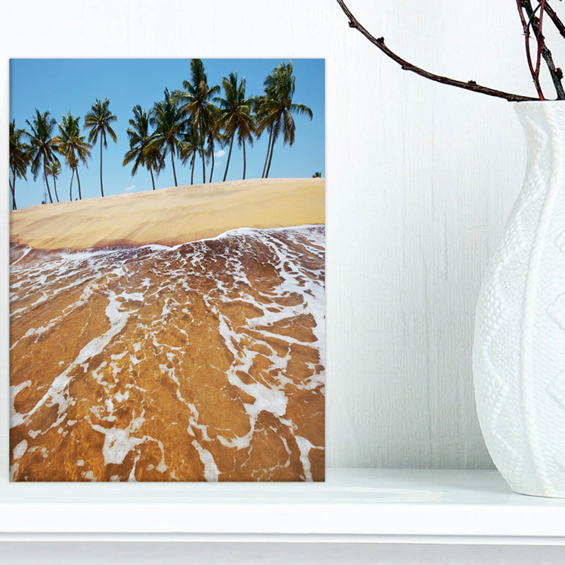 Plage tropicale avec crystal eaux, reproduction de photo sur toile tendue large mer, H 40 po x l 30 po x P 1 po, Toile tendue