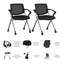 Ensemble de 2 chaises pliantes à dossier en filet avec accoudoirs Bush Business Furniture