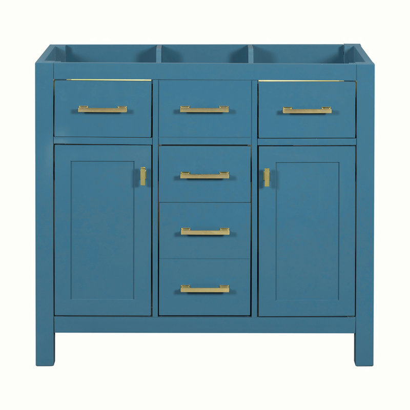 Modern Freestanding Single Bathroom Vanity with 4 Drawers & 2 Cabinets