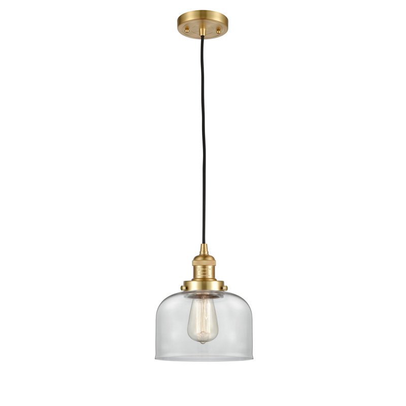 Witherington 1 - Light Single Pendant, Clear, 8.88" H x 7.75" W x 7.75" D, Satin Gold