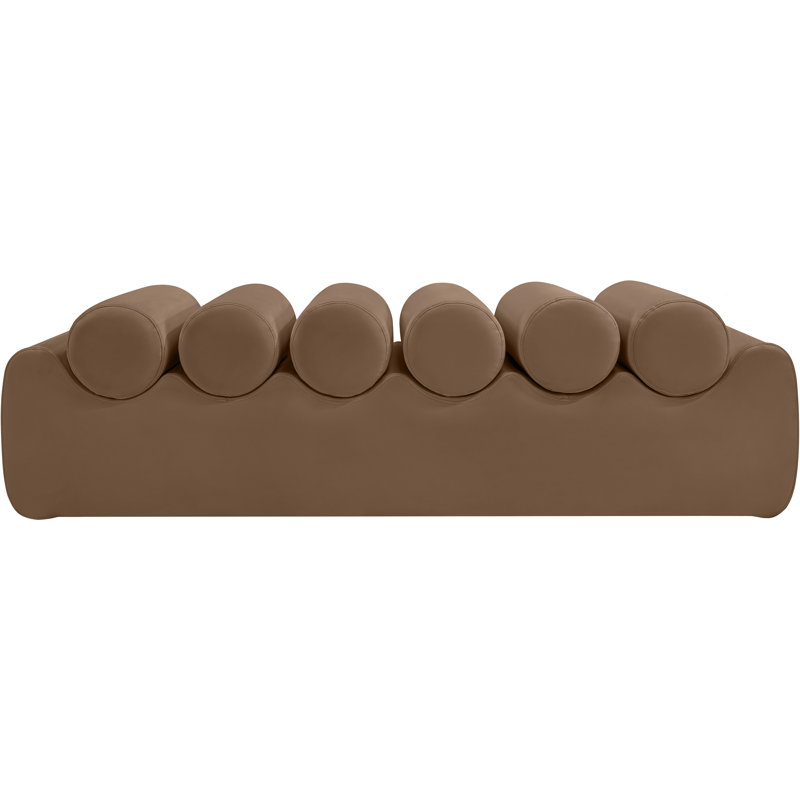 Rumble Vegan Leather Bench, Brown Vegan Leather, 16.5" H x 56" W x 22" D