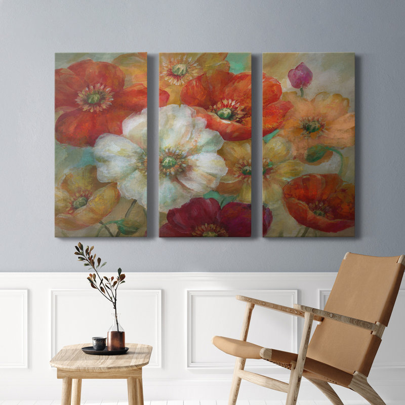 Poppycentric - Ensemble de 3 toiles tendues, H 18 po x l 36 po x P 1 po