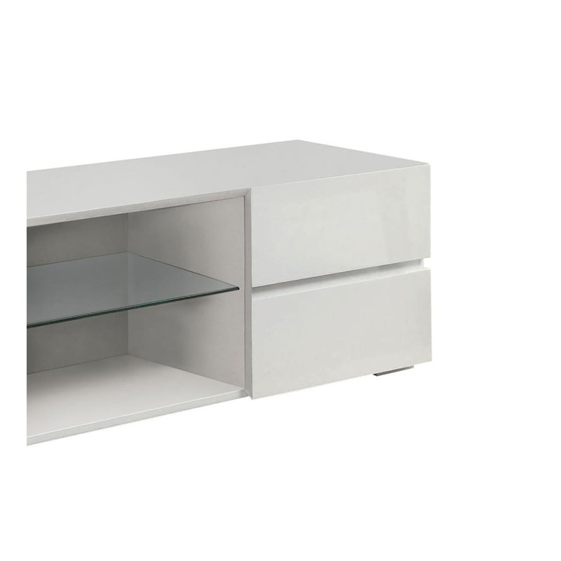 Console à 4 tiroirs blanc brillant