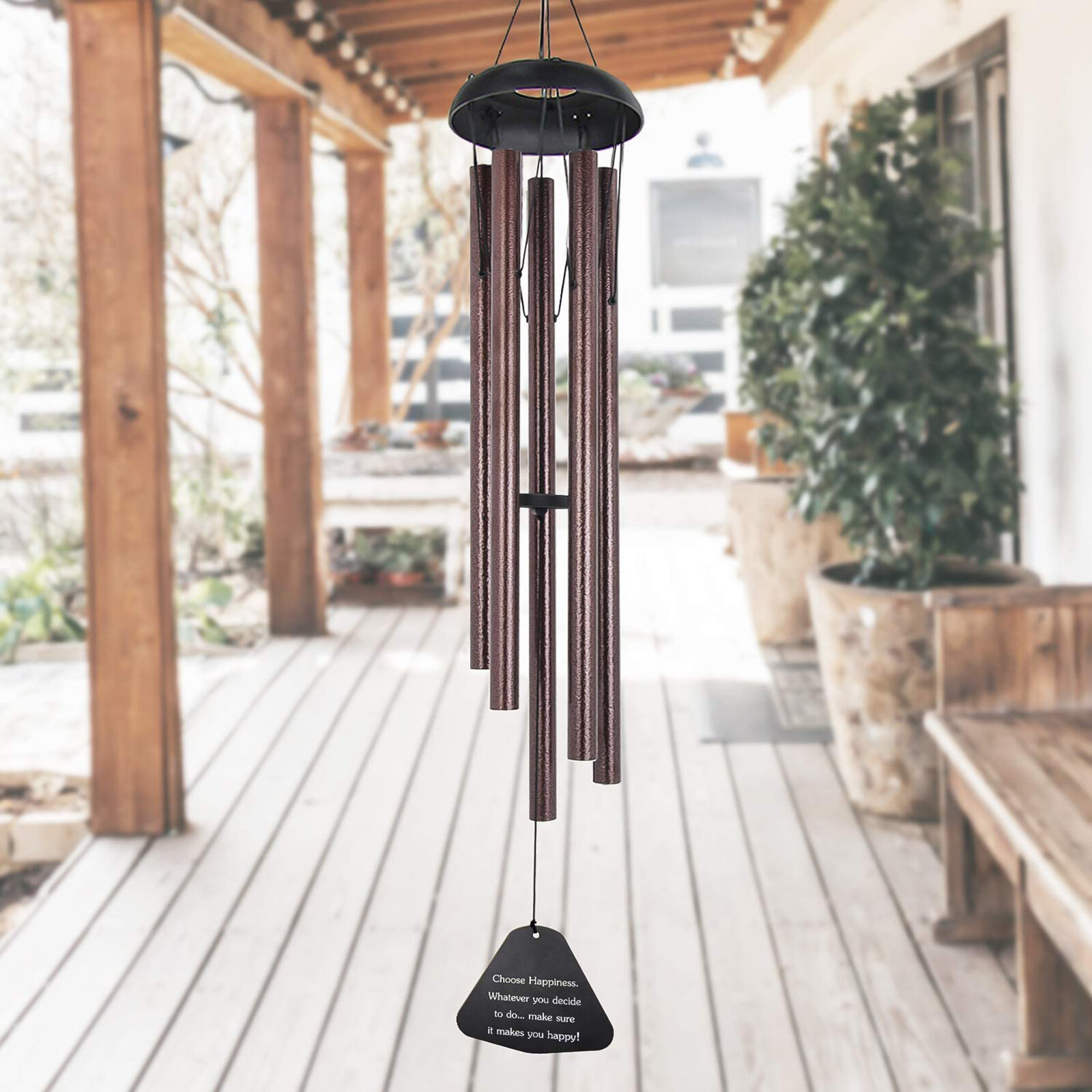 Arlmont & Co. Dracibus Weather Resistant Metal Abstract Wind Chime ...