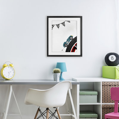 «Fast Lane Racecar», reproduction d'art encadrée sous verre, design par Christine Simpson Art