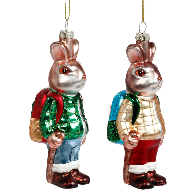 Ornement festif en forme de lapin - ensemble de 6 pouces de 12