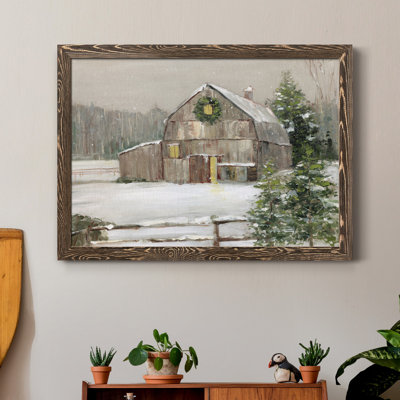 Winter Barn - cadre photo, reproduction d'art sur toile