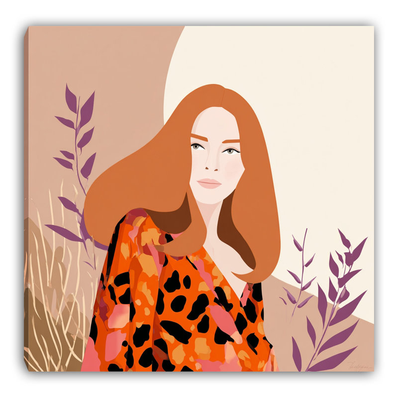 Modern Ginger Muse Wrapped Canvas Wall Art, 40"W x 40"H x 1.5"D