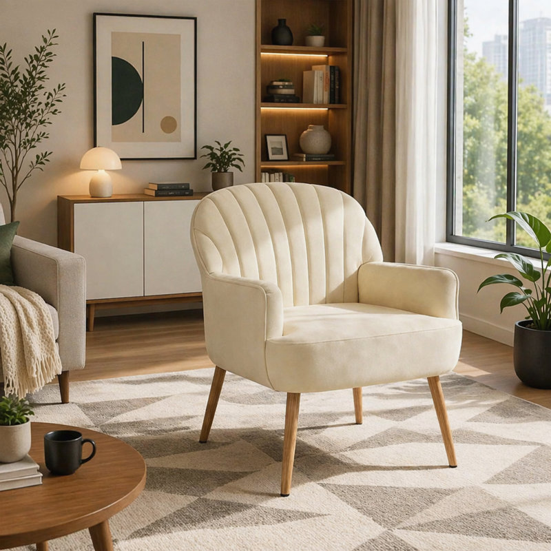 Chaise d'appoint Modern, Beige