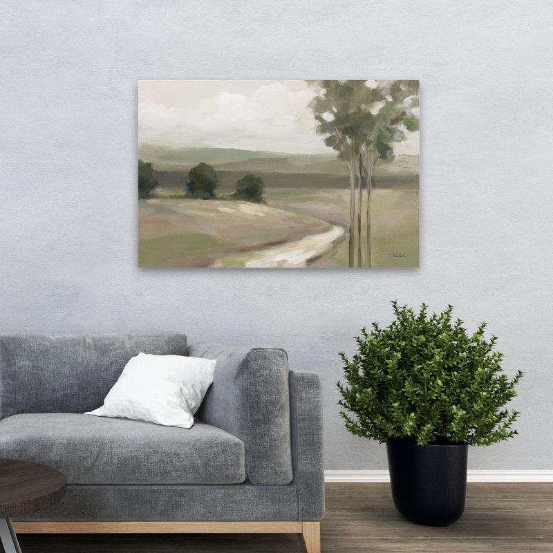 Oliviers - nuages bruns champêtre gris, H 48 po x l 32 po